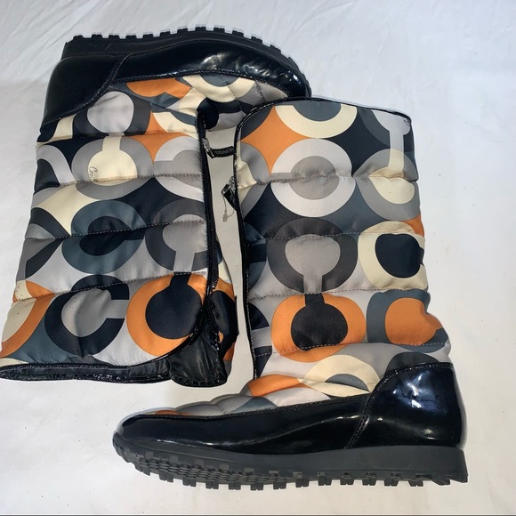 COACH OPTIC ART SIGNATURE LOGO JOLT Puffy BOOTS - Picture 6 of 12